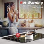 30 Inch Electric Cooktop 4 Burners with Knob Control,6700W Built-in Radiant Electric Cooktop, 9 Power Levels, Hot Warning, 220V Hard Wire(No Plug) - Image 2