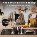 30 Inch Electric Cooktop 4 Burners with Knob Control,6700W Built-in Radiant Electric Cooktop, 9 Power Levels, Hot Warning, 220V Hard Wire(No Plug) - Image 7