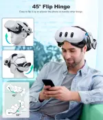 DXKK for Meta Quest 3/3s Head Strap with Battery - Magnetic & Extended 3H & Digital Display, Double Dials, Quick-Switch Reality Mode, Comfort VR Headset Strap for Oculus Quest 2, MQ4000 - Image 4