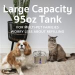 Veken Innovation Award Winner Stainless Steel Cat Water Fountain, 95oz/2.8L Automatic Pet Fountain Dog Water Dispenser with Replacement Filters & Silicone Mat, Gifts for Cats, Dogs (Silver) - Image 7