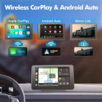 Hieha Car Play,Wireless Portable with Apple CarPlay and Android Auto Screen for Car,7" HD Touch Screen Car Stereo with Mirror Link,Backup Camera,Bluetooth5.2,GPS Navigation,AUX,FM for All Vehicles - Image 8