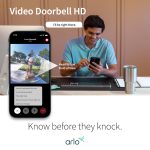 Arlo Video Doorbell HD | 2nd Gen | Wireless/Wired Option, 2-Way Audio, Night Vision, Head to Toe Video View, Integrated Siren, White (Renewed) - Image 2