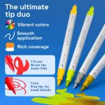 ARTISTRO 24 Acrylic Paint Markers - Paint Pens for Calligraphy, Brush + Fine Tips - For Fabric, Rock, Glass, Wood, DIY, Craft, Canvas - Art and Craft Supplies for Adults, Teens, Kids - Image 9
