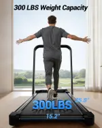 CURSOR FITNESS 15% Incline Walking Pad Treadmill with Handle Bar - 0.6-6.2MPH Quiet Foldable Treadmill for Home Office Under Desk 2.5HP Walking Pad with 300LBS Capacity - Image 5