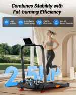 CURSOR FITNESS 15% Incline Walking Pad Treadmill with Handle Bar - 0.6-6.2MPH Quiet Foldable Treadmill for Home Office Under Desk 2.5HP Walking Pad with 300LBS Capacity - Image 7