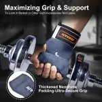 Double Layer Leather Weight Lifting Wrist Strap – Adjustable Neoprene Padded Wrist Wraps for Deadlift & Powerlifting - Image 3