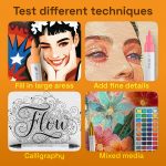 ARTISTRO 24 Acrylic Paint Markers - Paint Pens for Calligraphy, Brush + Fine Tips - For Fabric, Rock, Glass, Wood, DIY, Craft, Canvas - Art and Craft Supplies for Adults, Teens, Kids - Image 7