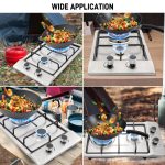 12" Gas Cooktops, 2 Burner Drop-in Propane/Natural Gas Cooker, 12 Inch Stainless Steel Gas Stove Top Dual Fuel Easy to Clean (12Wx20L) - Image 2