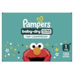 Pampers Diapers - Baby Dry - Size 1, 120 Count, Absorbent Disposable Infant Diaper (Packaging May Vary) - Image 5