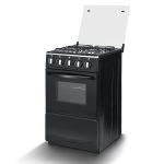 20" Freestanding LPG Stove - Equipped with 4 coil burners and Oven with Stainless Steel Stove (Black: Automatic Ignition)