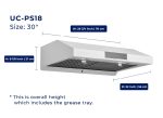 Hauslane Range Hood 30 Inch - Under Cabinet Range Hood 30" Stainless Steel Kitchen Hood, Vent Hood 30 Inches, Stove Vent Hood for Kitchen, Vent Hoods 30 Inch with LED - Chef Series PS18 - Image 7