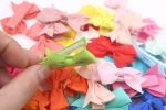 CÉLLOT Baby Hair Clips 50Pcs Tiny 2" Baby Hair Bows Fully Covered Barrettes Clips for Baby Girls Infants and Toddlers,25 Colors in Pairs - Image 6