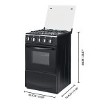 20" Freestanding LPG Stove - Equipped with 4 coil burners and Oven with Stainless Steel Stove (Black: Automatic Ignition) - Image 6