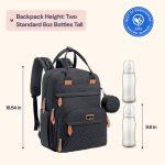BabbleRoo Diaper Bag Backpack - Baby Essentials Travel Tote - Multi Function Water Resistant Diaper Bag, Travel Essentials Baby Bag with Changing Pad, Stroller Straps & Pacifier Case - Unisex, Black - Image 8