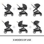 Evenflo Shyft Intuiti Travel System with Revolve180 LiteMax™ NXT Rotating Rear-Facing Lightweight Preemie and Infant Car Seat 3-30 lbs. (Fossil Gray) - Image 10