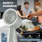 BREETEE Portable Range Hood Kitchen–5-Layer Filter Compact Desktop Exhaust Fan, Powerful 3-Speed Smoke Removal, Low Noise Countertop Range Hood, Oil Cup, for Apartments, Dorm, RV, Indoor BBQ–Off-white - Image 5