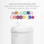 Ubbi Steel Diaper Pail, Odor Locking, No Special Bag Required, Award-Winning, Registry Must-Have, White - Image 10