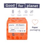Pura Size 5 Eco-Friendly Diapers (24-35 lbs) Totally Chlorine Free (TCF), Hypoallergenic, Soft Organic Cotton, Sustainable, up to 12 Hours Leak Protection, Allergy UK, 6 Packs of 20 (120 Diapers) - Image 8