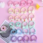 TAANGTHOSE 24 Pcs Toddler Hair Ties for Girls, Baby Hair Tie Cute Flower Elastic Scrunchies, Seamless Ponytail Holders, Little Girls Hair Accessories for Thick Hair, Pink, Purple, Blue - Image 4