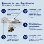 Hauslane Range Hood 30 Inch - Under Cabinet Range Hood 30" Stainless Steel Kitchen Hood, Vent Hood 30 Inches, Stove Vent Hood for Kitchen, Vent Hoods 30 Inch with LED - Chef Series PS18 - Image 6