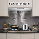 Range Hood 30 inch Under Cabinet, Stainless Steel Kitchen Vent Hood 280CFM, Built-in Kitchen Stove Hood w/Rocker Button Control, Ducted/Ductless Convertible Duct, 2 Speeds Fan, Bright LED Light - Image 5