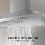 Hermitlux Range Hood 30 inch Stainless Steel, Wall Mount Vent Hood for Kitchen with Charcoal Filter, Ducted/Ductless Convertible - Image 3