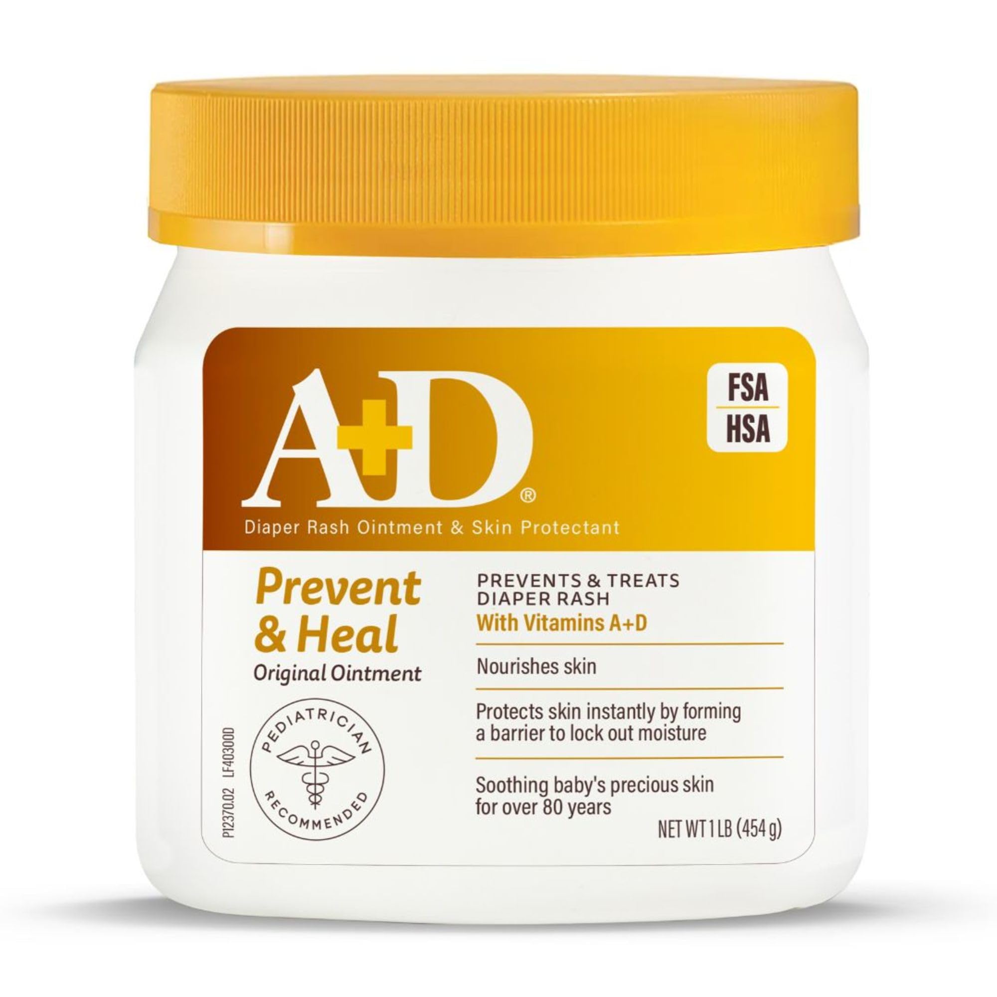 71UO8pcB0vL A+D Original Diaper Rash Ointment, Prevents & Protects Diaper Rash, Moisturizes & Heals Dry Skin With Vitamins A&D, 16oz Jar - Image 1