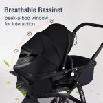 Baby Stroller, 2-in-1 Reversible Toddler Seat with Lie-Flat Mode, Foldable Infant Stroller with Canopy, One Button Brake, Adjustable Handle, Newborn Pushchair (Black B) - Image 6