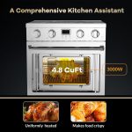 30-Inch Freestanding Electric Range with 4.8 Cu.Ft Convection Oven, 4 Powerful Burners, 6 Cooking Functions, Smooth Glass Cooktop, and Integrated Timer for Modern Kitchens - Image 4