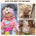 MIUXUESO 3 Pcs Baby Flower Headbands Baby Girls Nylon Headband Soft Hairbands Hair Accessories for Newborn Infant Toddler Kids (Beige Pink Khaki) - Image 5