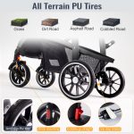 Baby Stroller, 2-in-1 Reversible Toddler Seat with Lie-Flat Mode, Foldable Infant Stroller with Canopy, One Button Brake, Adjustable Handle, Newborn Pushchair (Black B) - Image 4