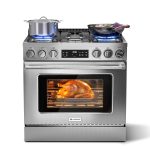 AAOBOSI 36 Inch Gas Range Oven, 6 Cu.Ft Front Smrt Control 6 Sealed Cooktop Burners,Air Fryer Convection Self Clean Oven, Freestanding Stainless Steel Heavy Duty Gas Stove with Halogen Light,NG/LPG