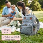 BabbleRoo Diaper Bag Backpack - Baby Essentials Travel Tote - Multi Function Water Resistant Diaper Bag, Travel Essentials Baby Bag with Changing Pad, Stroller Straps & Pacifier Case - Unisex, Black - Image 4