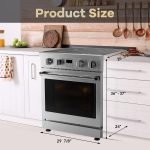 30-Inch Freestanding Electric Range with 4.8 Cu.Ft Convection Oven, 4 Powerful Burners, 6 Cooking Functions, Smooth Glass Cooktop, and Integrated Timer for Modern Kitchens - Image 8
