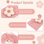 CÉLLOT 5 Pcs Baby Flower Headbands Baby Girls Nylon Headbands Soft Hairbands Hair Accessories for Newborn Infant Toddler Kids - Image 8