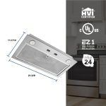 Broan-NuTone PM300SS Custom Power Pack Range Hood Insert with 2-Speed Exhaust Fan and Light, 300 Max Blower CFM, Stainless Steel, 21-Inch Built - Image 3