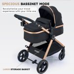 Accombe 2 in 1 Baby Stroller, Convertible Bassinet Pushchair for Infants and Newborns 0-36 Months - Image 6