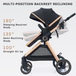 Accombe 2 in 1 Baby Stroller, Convertible Bassinet Pushchair for Infants and Newborns 0-36 Months - Image 5
