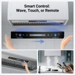 IKTCH 36 inch Built-in/Insert Range Hood 900 CFM, Ducted/Ductless Convertible Duct, Stainless Steel Kitchen Vent Hood with 2 Pcs Adjustable Lights and 3 Pcs Baffle Filters with Handlebar(IKB02-36'') - Image 6