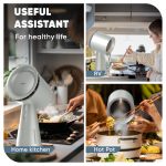 BREETEE Portable Range Hood Kitchen–5-Layer Filter Compact Desktop Exhaust Fan, Powerful 3-Speed Smoke Removal, Low Noise Countertop Range Hood, Oil Cup, for Apartments, Dorm, RV, Indoor BBQ–Off-white - Image 3