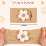 CÉLLOT 5 Pcs Baby Flower Headbands Baby Girls Nylon Headbands Soft Hairbands Hair Accessories for Newborn Infant Toddler Kids - Image 4
