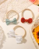 doboi Baby Girl Headbands 24PCS Nylon Linen Handmade Hairbands with Hair Bows and Accessories for Newborns, Infants, Toddlers, and Little Kids - Image 3