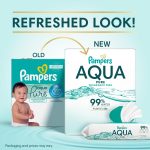Pampers Baby Wipes Aqua Pure, 99% water-based wipes, Hypoallergenic and Unscented Baby Wipes, 672 Wipes Total (12 Flip-Top Packs) - Image 11