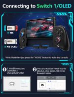 Wireless Switch Controller for Nintendo Switch/OLED,Hall Effect One-Piece Joypad Replacement for Pro Controller with Turbo/4 Looping Macro Buttons/Wake Up/9 colors RGB,Includes 4 game card slots handheld controller - Image 7