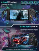 Wireless Switch Controller for Nintendo Switch/OLED,Hall Effect One-Piece Joypad Replacement for Pro Controller with Turbo/4 Looping Macro Buttons/Wake Up/9 colors RGB,Includes 4 game card slots handheld controller - Image 6