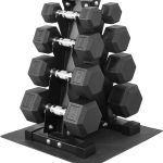 Rubber Coated Hex Dumbbell Set with Rack – 100 to 550 LB Options, Anti-Slip