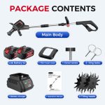 Cordless Electric Tiller – 8.0Ah Battery, 9" Width, 48 Steel Tines - Image 2