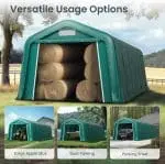 Portable Carport – 11x24 ft, Roll-Up Zipper Doors, Vents, Waterproof - Image 6