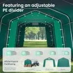Portable Carport – 11x24 ft, Roll-Up Zipper Doors, Vents, Waterproof - Image 7
