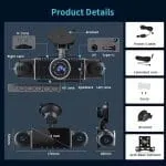 4-Channel 360° Car Dash Cam – 1080P, WiFi, Night Vision, 32GB - Image 2